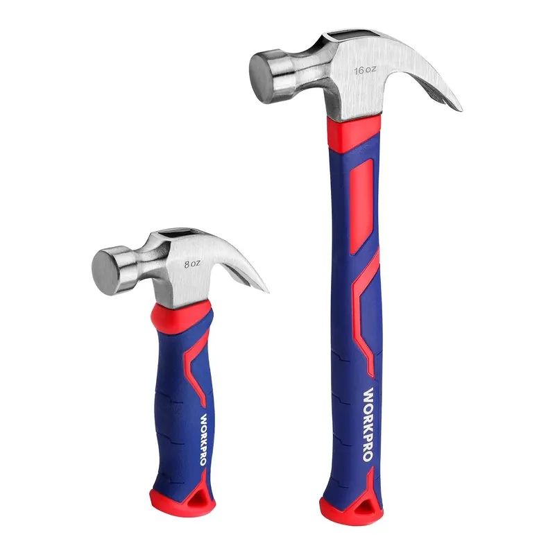 WORKPRO 8 oz and 16 oz claw hammers, product photo
